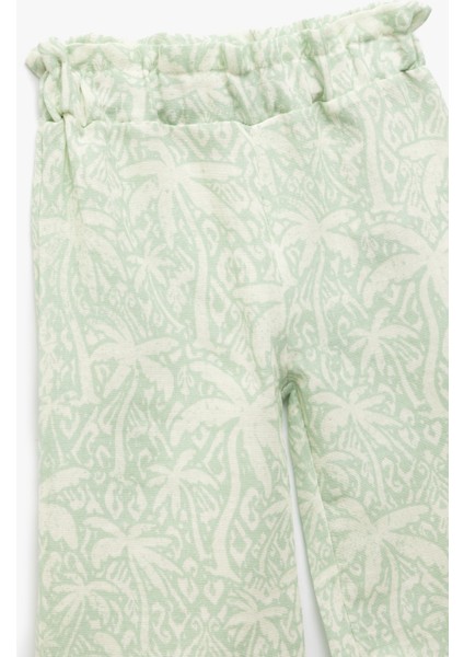 Pamuklu Beli Lastikli Desenli Bol Paça Pantolon modelleri