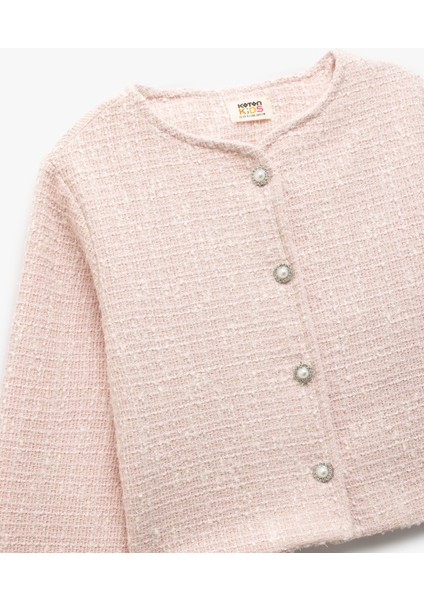 Uzun Kollu Inci Düğme Detaylı Bisiklet Yaka Tüvit Ceket modelleri