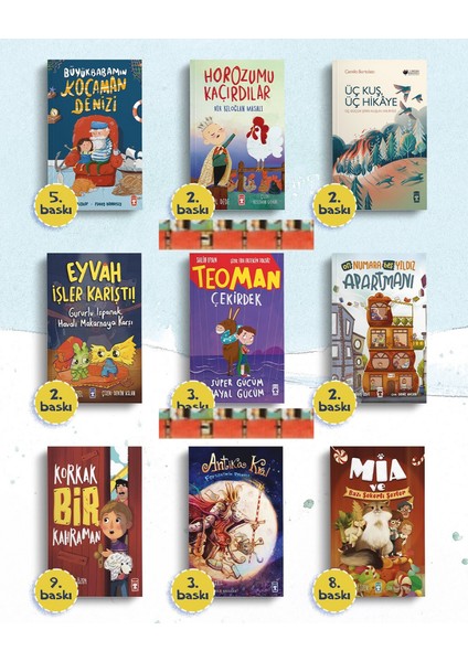 2.3.sınıf 9kitap-Üç Kuş Üç Hikaye, Eyvah Işler Karıştı,teoman Çekirdek,on Numara Beş Yıldız Apartmanı.,antika Kral