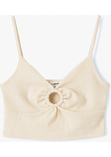 Ip Askılı Pencere Detaylı Crop Slim Fit Üst modelleri