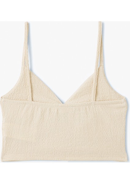 Ip Askılı Pencere Detaylı Crop Slim Fit Üst fırsatları