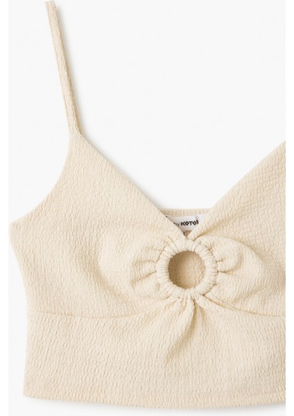 Ip Askılı Pencere Detaylı Crop Slim Fit Üst indirimleri