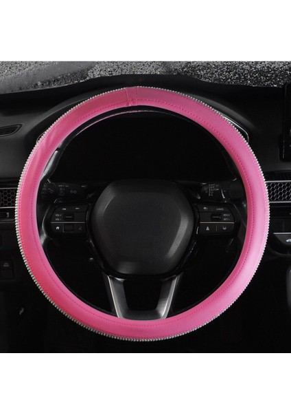 Taşlı Direksiyon Kılıfı Gümüş Elmas Pembe modelleri