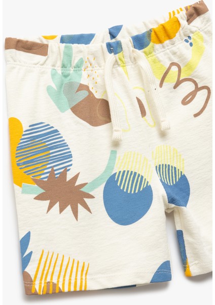 Beli Bağlamalı Baskılı Pamuklu Şort modelleri