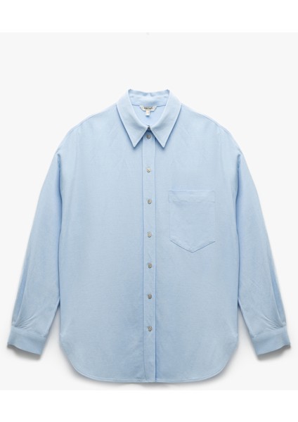 Cepli Viskon Keten Karışımlı Uzun Kollu Gömlek modelleri