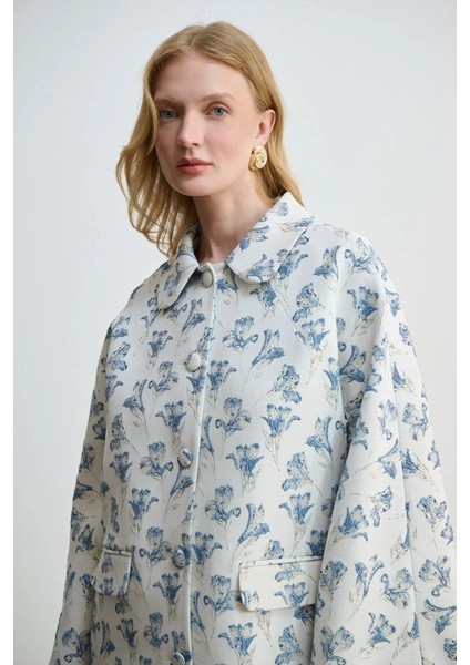 Jakar Desenli Kaftan - Mavi modelleri