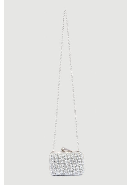 Incili Abiye Clutch Çanta - Beyaz fırsatları