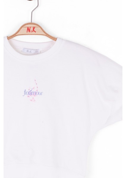 04-08 Yaş Kız Çocuk Ekru Floramour T-Shirt - Ekru fiyatları