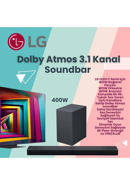 Dolby Atmos 3.1 Kanal 400w Soundbar