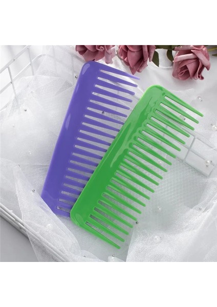 Mavi Dikdörtgen Geniş Diş Tarak Plastik Düz Tarak Saç Masajı Pürüzsüzleştirici Tarak Kuaförlük Tarak Şekillendirici Aracı (Yurt Dışından) modelleri