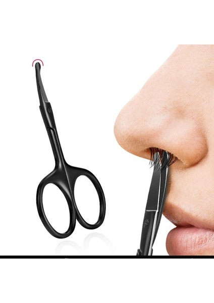 Siyah Paslanmaz Çelik Mini Taşınabilir Kavisli Sakal Burun Kulak Epilasyon Makas Düzeltici (Yurt Dışından) fiyatları
