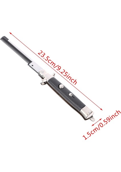 1pc Clipper Erkek Güzellik Tarağı Sakal Tarağı Şekillendirme Araçları Zarif ve Taşınabilir Paslanmaz Çelik Otomatik Katlanır Bıçak Tarak Saç (Yurt Dışından)