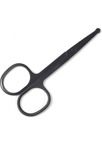 Yuvarlak Kafa Erkek ve Kadın Genel Amaçlı Paslanmaz Çelik Siyah Yuvarlak Kafa Emniyetli Burun Saç Makası/kaş Düzeltici (Yurt Dışından)