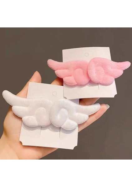 Melek Beyaz Bir Çift Süper Sevimli Melek Kanadı Peluş Firkete Çocuk Kız Saç Tokası Aksesuarları Tokalarım Saç Tokası Headdress Şapkalar Saç Tokası Süsler (Yurt Dışından)