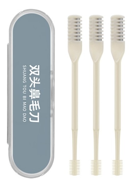 3 Adet 3 Adet Burun Saç Temizleyici Çift Kafa Kaldırma Düzeltici Fırça Paslanmaz Çelik Burun Saç Güvenli Kırpma Makas Bıçağı Makas Giyotin (Yurt Dışından)