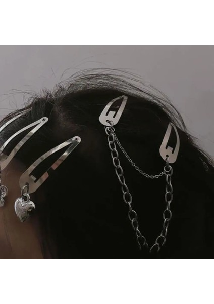 1 Adet Örümcek Iskelet 1/2 Adet Gümüş Y2K Metal Yapış Saç Tokası Kadınlar Için Çapraz Ayı Iskelet Zincir Tokalar Tokalarım Kızlar Punk Serin Saç Aksesuarları (Yurt Dışından) modelleri