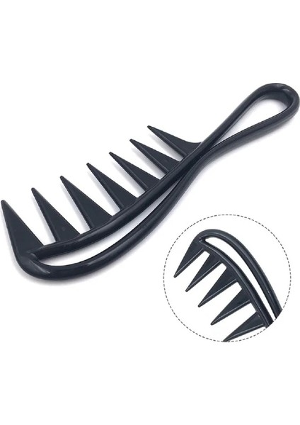 Siyah 1 Adet Geniş Diş Köpekbalığı Plastik Tarak Dolaşık Açıcı Kıvırcık Saç Salon Kuaförlük Tarak Masaj Saç Şekillendirici Aracı Kıvırcık Saç (Yurt Dışından)