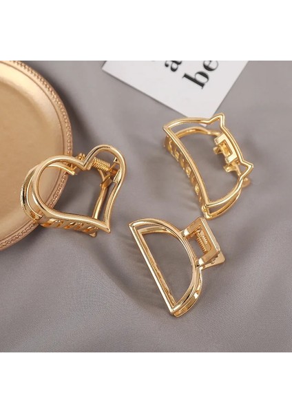 No.1 Geometrik Saç Pençe Kelepçeleri Saç Yengeç Ay Şekli Metal Saç Tokası Pençeleri Düz Renk Aksesuarları Firkete Mini Boyutu Kız Için (Yurt Dışından) indirimleri