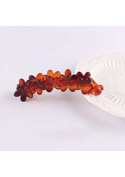 Kahverengi Basit Şık Akrilik Saç Pençe Muz Klipleri Kadınlar Için At Kuyruğu Tutucu Zarif Moda Aksesuarları Kuaförlük Araçları (Yurt Dışından)