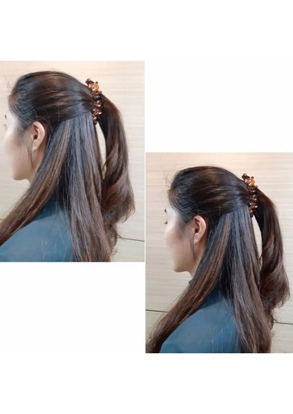 Kahverengi Basit Şık Akrilik Saç Pençe Muz Klipleri Kadınlar Için At Kuyruğu Tutucu Zarif Moda Aksesuarları Kuaförlük Araçları (Yurt Dışından) modelleri