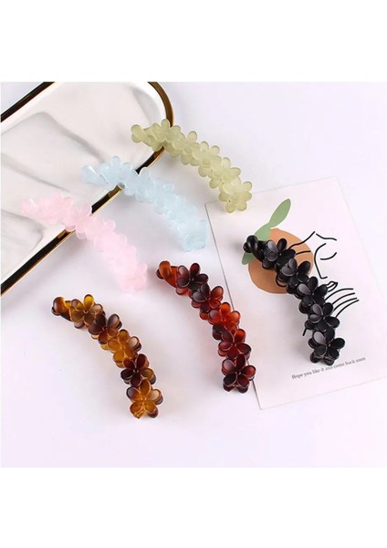 Kahverengi Basit Şık Akrilik Saç Pençe Muz Klipleri Kadınlar Için At Kuyruğu Tutucu Zarif Moda Aksesuarları Kuaförlük Araçları (Yurt Dışından) fırsatları