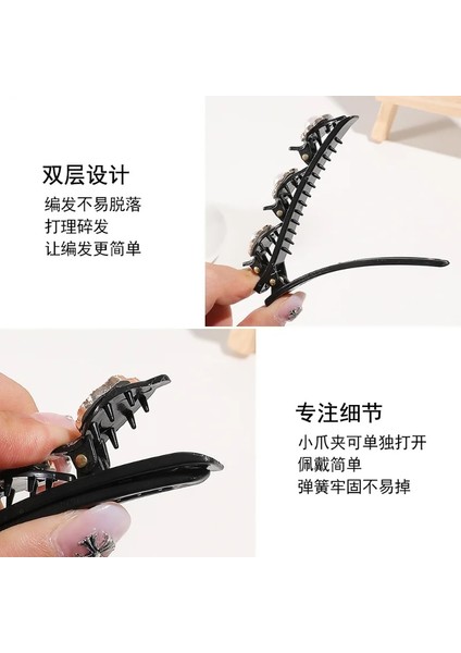 Kamelya Siyah Kadın Firkete Kore Sabit Kafa Bandı Yeni Firkete Tembel Saç Aksesuarları Çift Katmanlı Örgülü Firkete Saç Çemberi Kırık Saç Klip (Yurt Dışından) modelleri