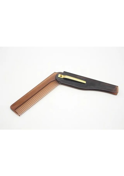 Kahverengi 1 Adet 170X20X10MM Katlanabilir Saç Tarağı Cep Klipsi Saç Bıyık Sakal Tarağı Saç Şekillendirici Aracı Kuaförlük Tarak (Yurt Dışından)