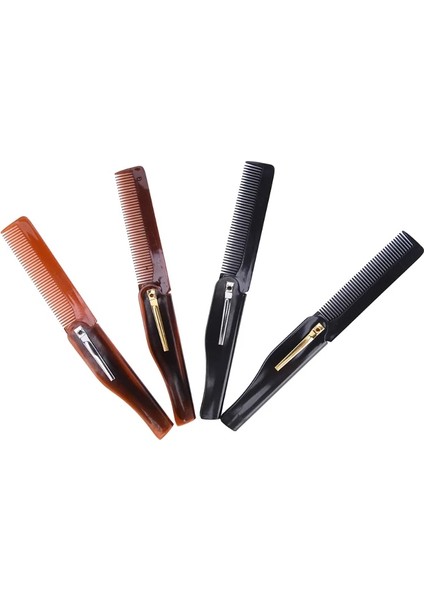 Kahverengi 1 Adet 170X20X10MM Katlanabilir Saç Tarağı Cep Klipsi Saç Bıyık Sakal Tarağı Saç Şekillendirici Aracı Kuaförlük Tarak (Yurt Dışından)