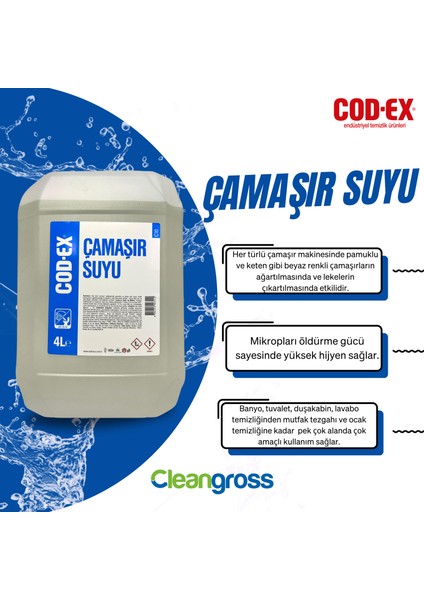 Çamaşır Suyu 4 L x 2 Adet