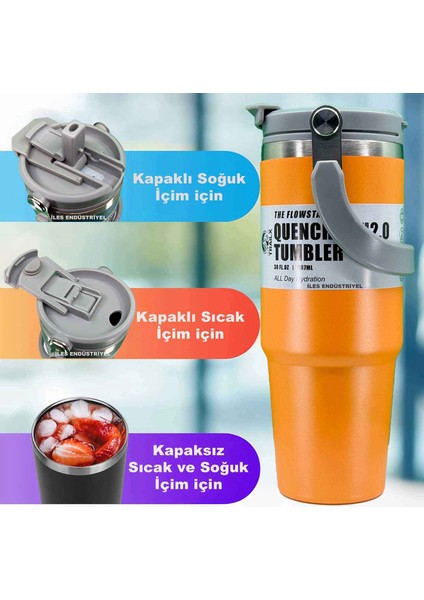 Vakumlu Termos, Paslanmaz Çelik 30 OZ/887 Ml, Orange fiyatları