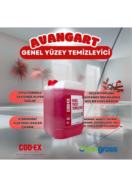 Genel Yüzey Temizleyici Avangard 4 L x 2