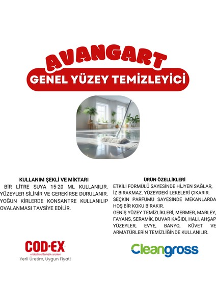 Genel Yüzey Temizleyici Avangard 4 L x 2