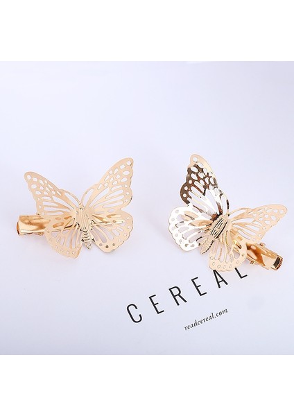 Sağ Parlak Kelebek Saç Klipleri Metal Altın Kelebek Firkete Gelin Başlığı Saç Tokaları Headdress Takı Şekillendirici Aksesuarları Aracı (Yurt Dışından) fiyatları