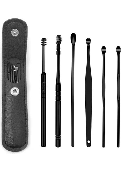 6 Adet Paslanmaz Çelik Kulak Toplama Aracı Seti Kulak Kepçe Yetişkin Spiral Kulak Kiri Seçici Kulak Tıkacı Kulak Kiri Sökücü Temizleme Kiti Kulak Temizleyici (Yurt Dışından)