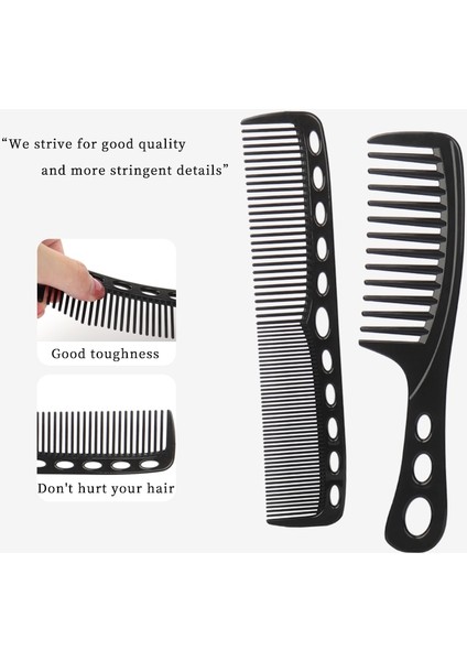 Set 9 Yüksek Kaliteli Siyah Karbon Fiber Yağ Tarak Profesyonel Salon Saç Kuaförlük Şekillendirici Tarak Seti Erkekler ve Kadınlar Için (Yurt Dışından) indirimleri