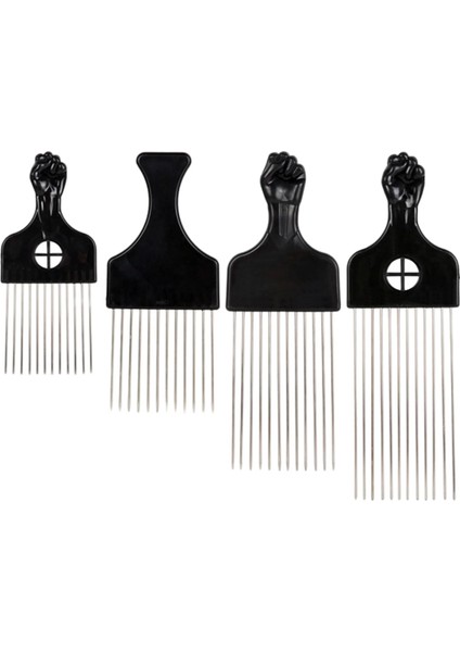 Tip 2 Siyah Metal Afro-Amerikan Seçim Saç Tarak Afro Saç Tarak Kuaförlük Şekillendirici Aracı Salon Kullanımı Geniş Diş Kıvırcık Saç Fırçası (Yurt Dışından)