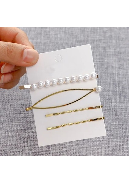 12 3 Adet/takım Inci Metal Altın Rengi Saç Tokası Bobby Pin Barrette Kafa Bandı Firkete Headdress Kadın Kızlar Bayan Saç Şekillendirici Aracı (Yurt Dışından)