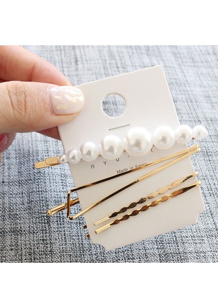 12 3 Adet/takım Inci Metal Altın Rengi Saç Tokası Bobby Pin Barrette Kafa Bandı Firkete Headdress Kadın Kızlar Bayan Saç Şekillendirici Aracı (Yurt Dışından) modelleri
