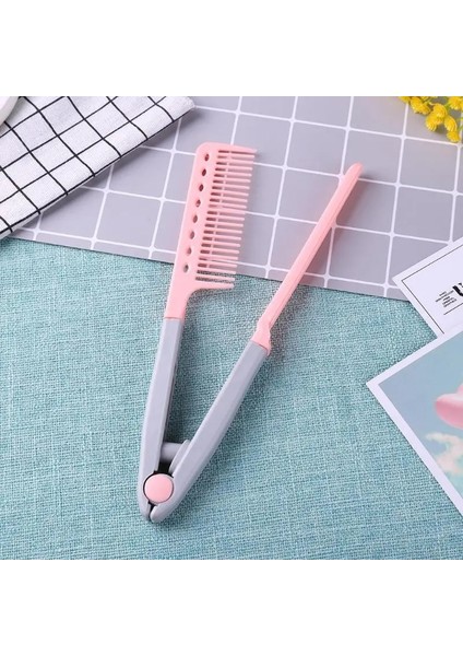 Yeşil V Tipi Yıkanabilir Katlanır Saç Düzleştirici Tarak Kuaförlük Fırça Tarak Saç Şekillendirici Klip Aracı Berber Aksesuarları Saç Tarak (Yurt Dışından) modelleri