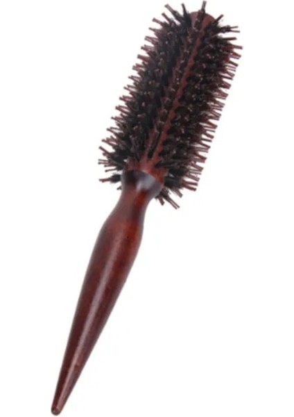 10 Satır Kuyruk Tarağı Taşınabilir Kadın Saç Fırçası Tarak Yuvarlak Anti-Statik Kıvırcık Fırça Doğal Kıl Ahşap Saplı Saç Şekillendirici Tarak Kuaför Araçları (Yurt Dışından)