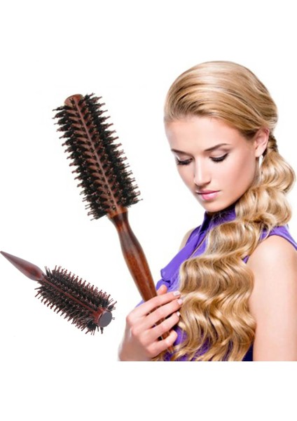 10 Satır Kuyruk Tarağı Taşınabilir Kadın Saç Fırçası Tarak Yuvarlak Anti-Statik Kıvırcık Fırça Doğal Kıl Ahşap Saplı Saç Şekillendirici Tarak Kuaför Araçları (Yurt Dışından) fiyatları