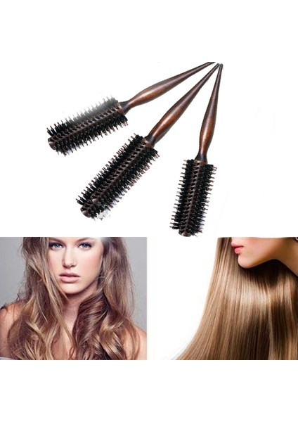 10 Satır Kuyruk Tarağı Taşınabilir Kadın Saç Fırçası Tarak Yuvarlak Anti-Statik Kıvırcık Fırça Doğal Kıl Ahşap Saplı Saç Şekillendirici Tarak Kuaför Araçları (Yurt Dışından) modelleri