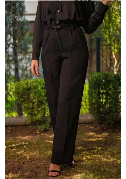 Siyah Palazzo Kumaş Pantolon modelleri