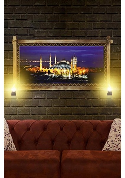 Kanvas Camii Rustik Lambalı Tablo