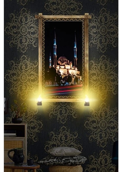 Kanvas Camii Rustik Lambalı Tablo