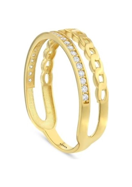 Zincir Formlu Altın Yüzük - 14K - 1.44 gr
