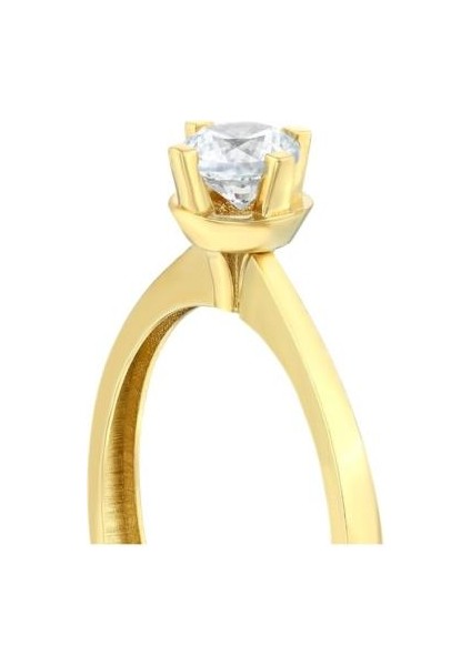 Altın Tektaş Yüzük - 14K - 1.33 gr