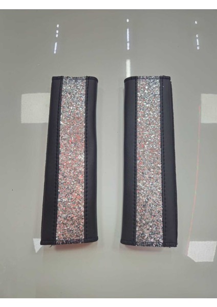 Gümüş Pullu Deri Boyun Yastığı Kemer Konforu 2 Adet modelleri