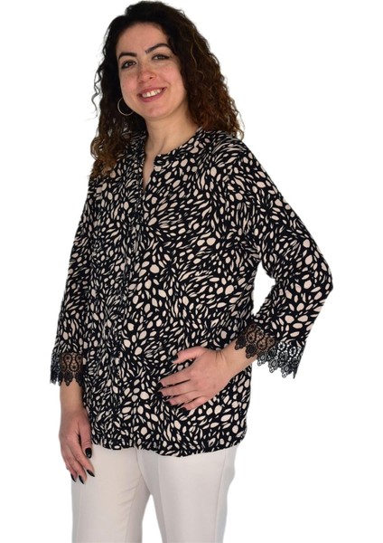 Kadın Leopar Desen Baskılı Viscon Bluz BGL-ST04281 indirimleri