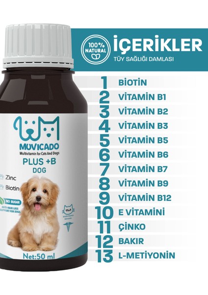 Köpekler Için Tüy Sağlığı Damlası - Plus B -Tüy Dökülmesini Engelleme